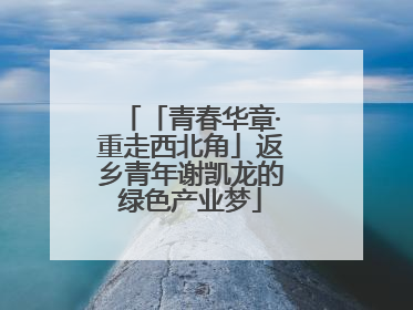 「青春华章·重走西北角」返乡青年谢凯龙的绿色产业梦