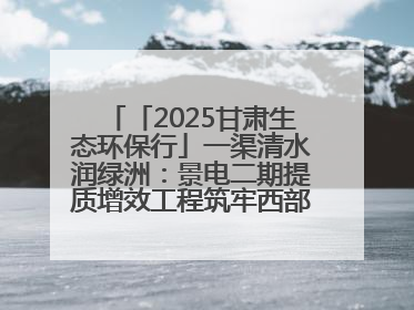 「2025甘肃生态环保行」一渠清水润绿洲：景电二期提质增效工程筑牢西部生态安全屏障