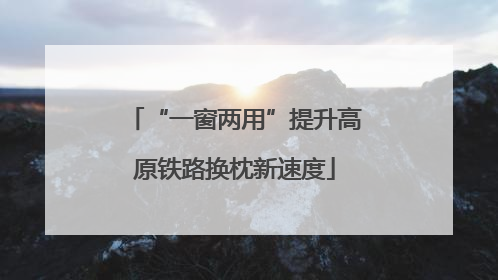 “一窗两用”提升高原铁路换枕新速度