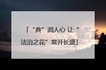 “典”润人心 让“法治之花”常开长盛
