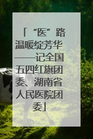 “医”路温暖绽芳华——记全国五四红旗团委、湖南省人民医院团委