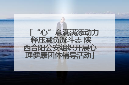 “心”意满满添动力 释压减负凝斗志 陕西合阳公安组织开展心理健康团体辅导活动