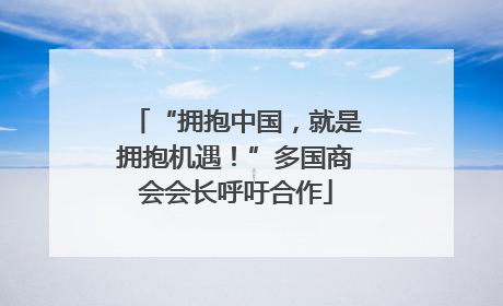 “拥抱中国，就是拥抱机遇！”多国商会会长呼吁合作