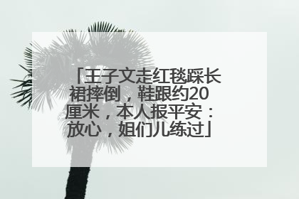 王子文走红毯踩长裙摔倒，鞋跟约20厘米，本人报平安：放心，姐们儿练过