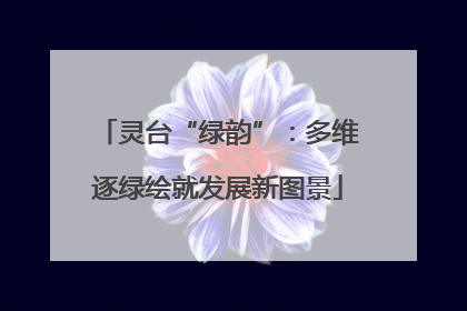 灵台“绿韵”：多维逐绿绘就发展新图景