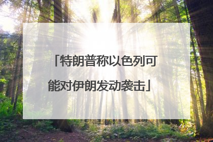 特朗普称以色列可能对伊朗发动袭击