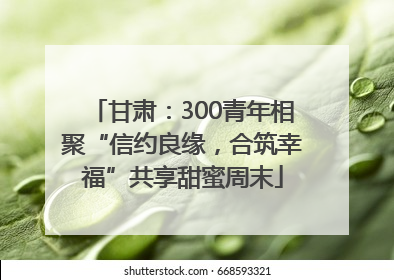 甘肃：300青年相聚“信约良缘，合筑幸福”共享甜蜜周末