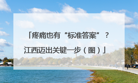 疼痛也有“标准答案”？江西迈出关键一步（图）
