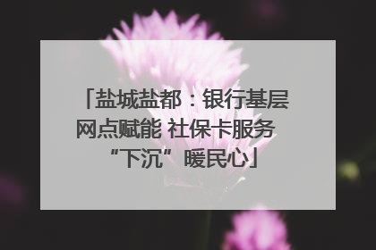 盐城盐都：银行基层网点赋能 社保卡服务 “下沉”暖民心