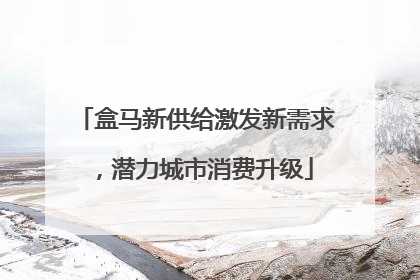 盒马新供给激发新需求，潜力城市消费升级
