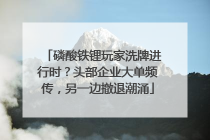 磷酸铁锂玩家洗牌进行时？头部企业大单频传，另一边撤退潮涌