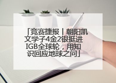 竞赛捷报丨朝阳凯文学子4金2银挺进IGB全球轮，用知识回应地球之问