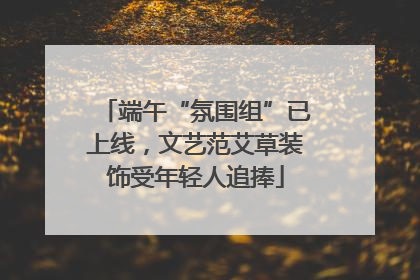 端午“氛围组”已上线，文艺范艾草装饰受年轻人追捧