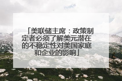 美联储主席：政策制定者必须了解美元潜在的不稳定性对美国家庭和企业的影响