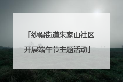 纱帽街道朱家山社区开展端午节主题活动