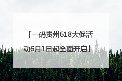 一码贵州618大促活动6月1日起全面开启