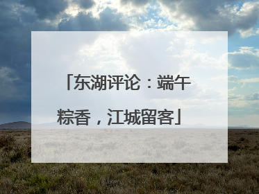 东湖评论：端午粽香，江城留客