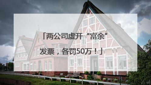 两公司虚开“富余”发票，各罚50万！