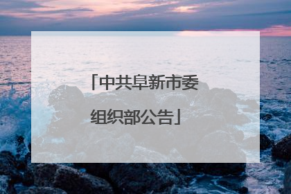 中共阜新市委组织部公告