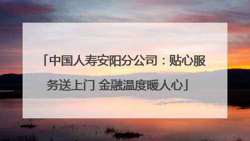 中国人寿安阳分公司：贴心服务送上门 金融温度暖人心