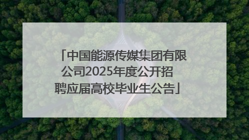 中国能源传媒集团有限公司2025年度公开招聘应届高校毕业生公告