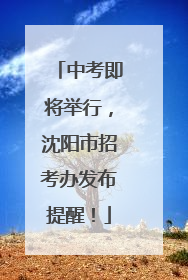 中考即将举行，沈阳市招考办发布提醒！