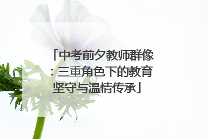 中考前夕教师群像：三重角色下的教育坚守与温情传承