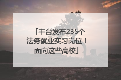 丰台发布235个法务就业实习岗位！面向这些高校