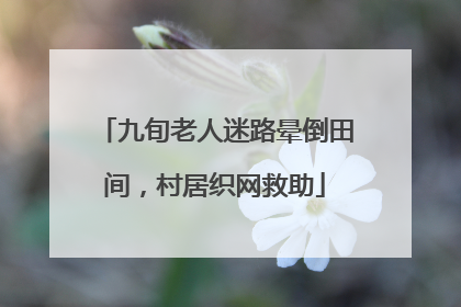 九旬老人迷路晕倒田间，村居织网救助