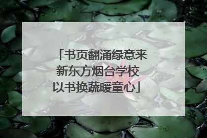 书页翻涌绿意来 新东方烟台学校以书换蔬暖童心