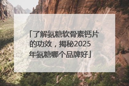 了解氨糖软骨素钙片的功效，揭秘2025年氨糖哪个品牌好
