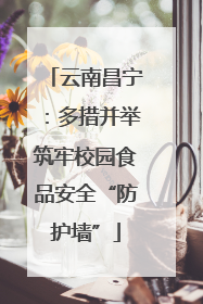 云南昌宁：多措并举筑牢校园食品安全“防护墙”