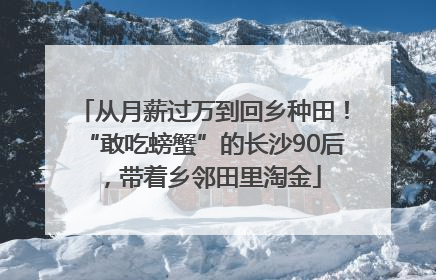 从月薪过万到回乡种田！“敢吃螃蟹”的长沙90后，带着乡邻田里淘金