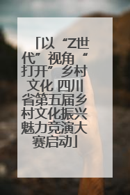 以“Z世代”视角“打开”乡村文化 四川省第五届乡村文化振兴魅力竞演大赛启动