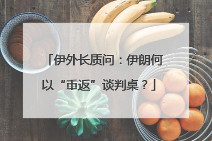 伊外长质问：伊朗何以“重返”谈判桌？