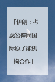 伊朗：考虑暂停同国际原子能机构合作