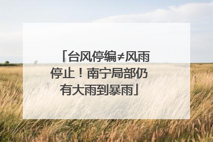 台风停编≠风雨停止！南宁局部仍有大雨到暴雨