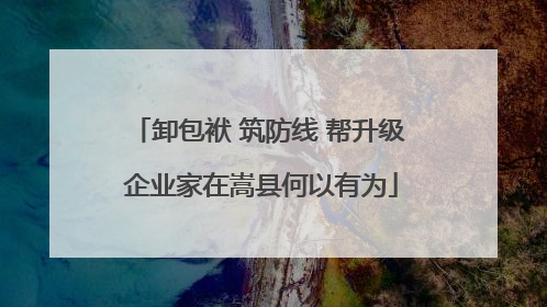 卸包袱 筑防线 帮升级 企业家在嵩县何以有为