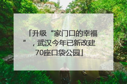 升级“家门口的幸福”，武汉今年已新改建70座口袋公园