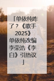 单依纯咋了？《歌手2025》单依纯改编李荣浩《李白》引热议