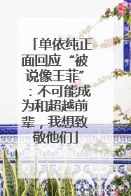 单依纯正面回应“被说像王菲”：不可能成为和超越前辈，我想致敬他们