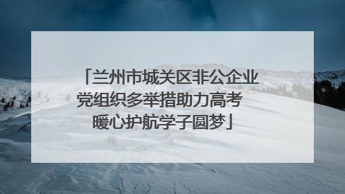 兰州市城关区非公企业党组织多举措助力高考 暖心护航学子圆梦
