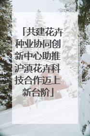 共建花卉种业协同创新中心助推沪滇花卉科技合作迈上新台阶
