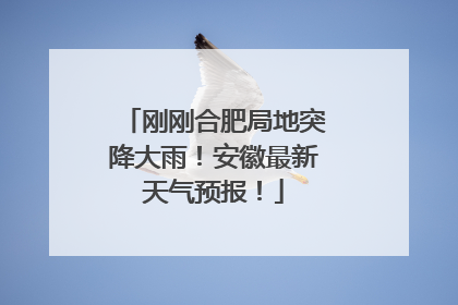 刚刚合肥局地突降大雨！安徽最新天气预报！