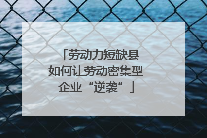 劳动力短缺县 如何让劳动密集型企业“逆袭”