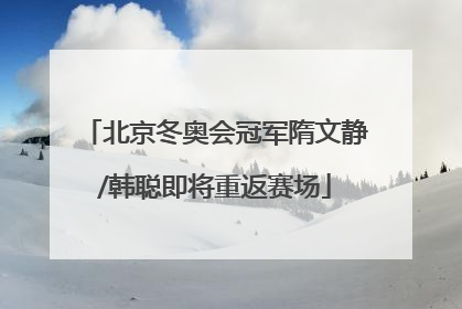 北京冬奥会冠军隋文静/韩聪即将重返赛场