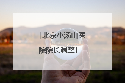 北京小汤山医院院长调整