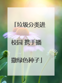 垃圾分类进校园 携手播撒绿色种子