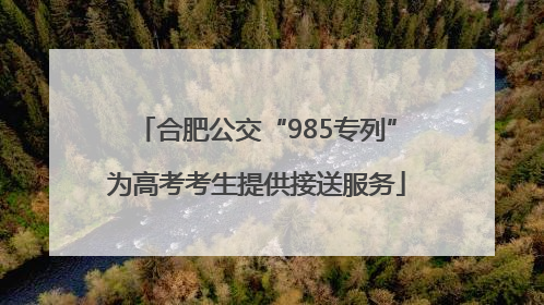 合肥公交“985专列”为高考考生提供接送服务