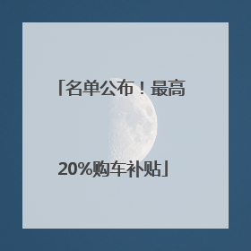 名单公布！最高20%购车补贴